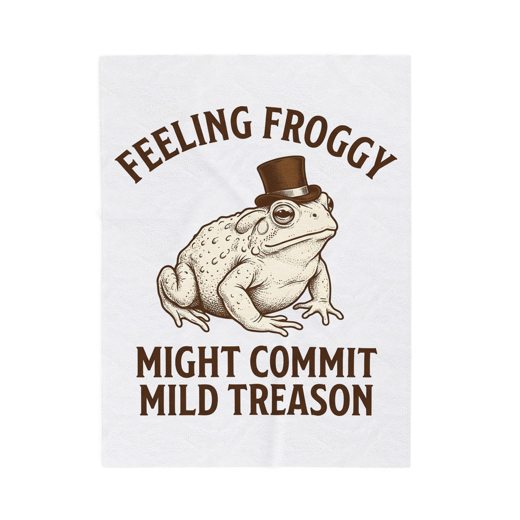 Toad Top Hat Blanket Funny Animal Gift Women Vintage Blanket Frog Blanket Humor Fan Retro Blanket Creature Graphic Hand Drawn Animal Humor Blanket