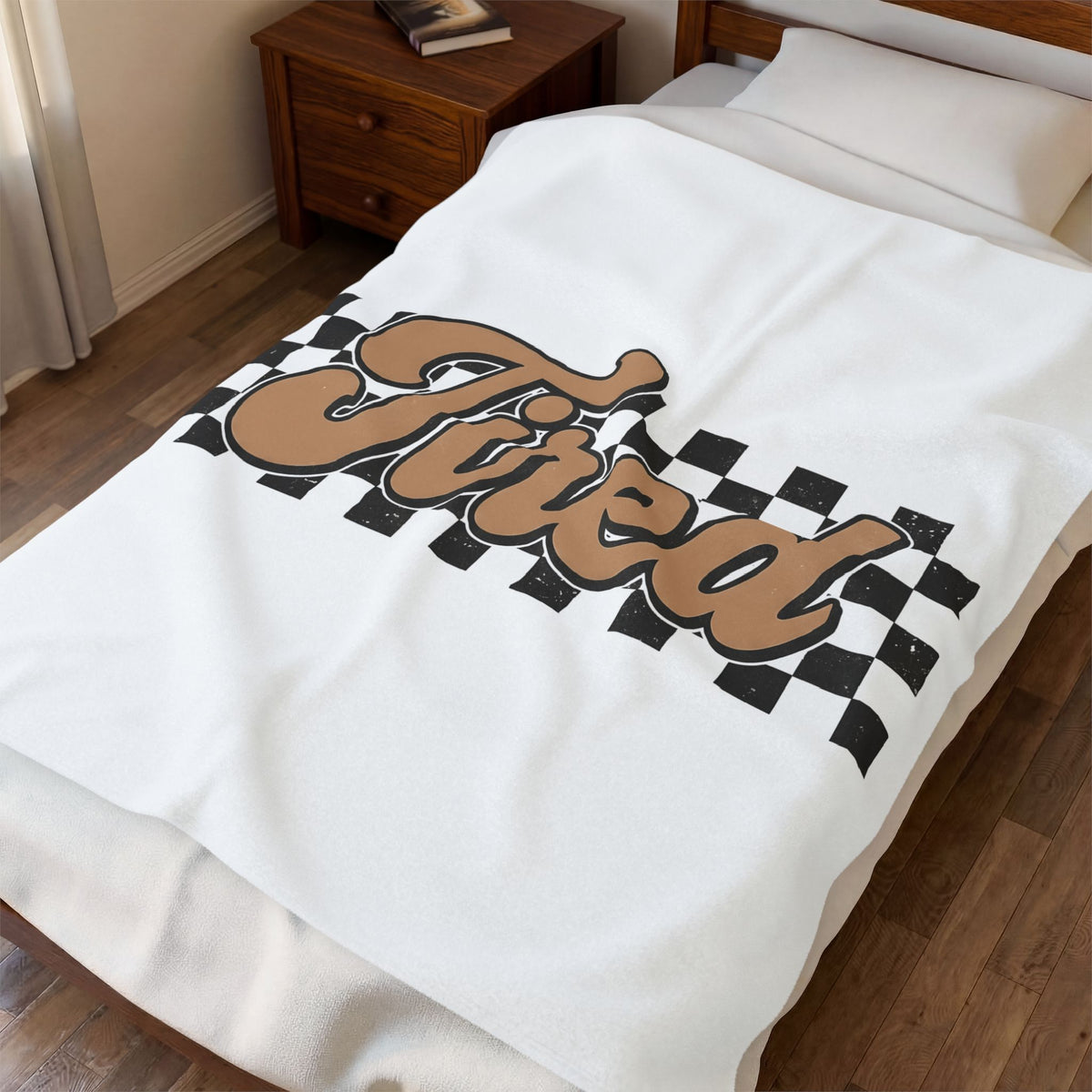 Cursive Font Blanket Mom Comedy Gift Women Nostalgic Blanket Script Blanket Mother Fan Vintage Blanket Humor Graphic Old-Fashioned Check Pattern