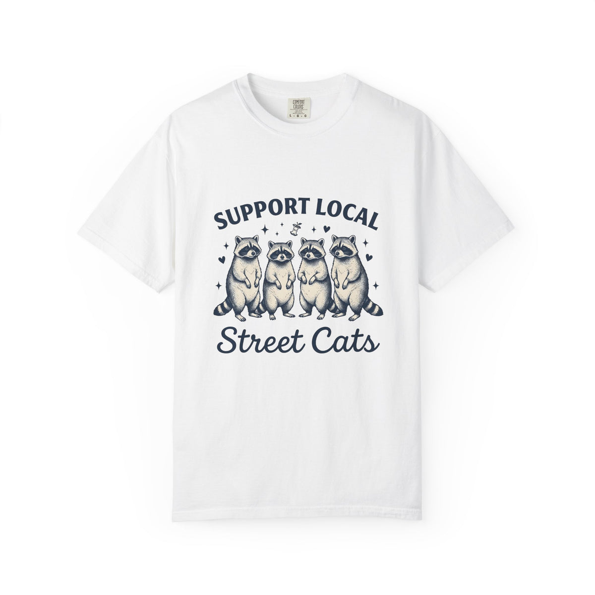 Raccoon Family T-Shirt Raccoon Pet Gift Women Classic T-Shirt Trash Panda T-Shirt Raccoon Fan Vintage T-Shirt Animal Graphic Doodle Heart Shapes