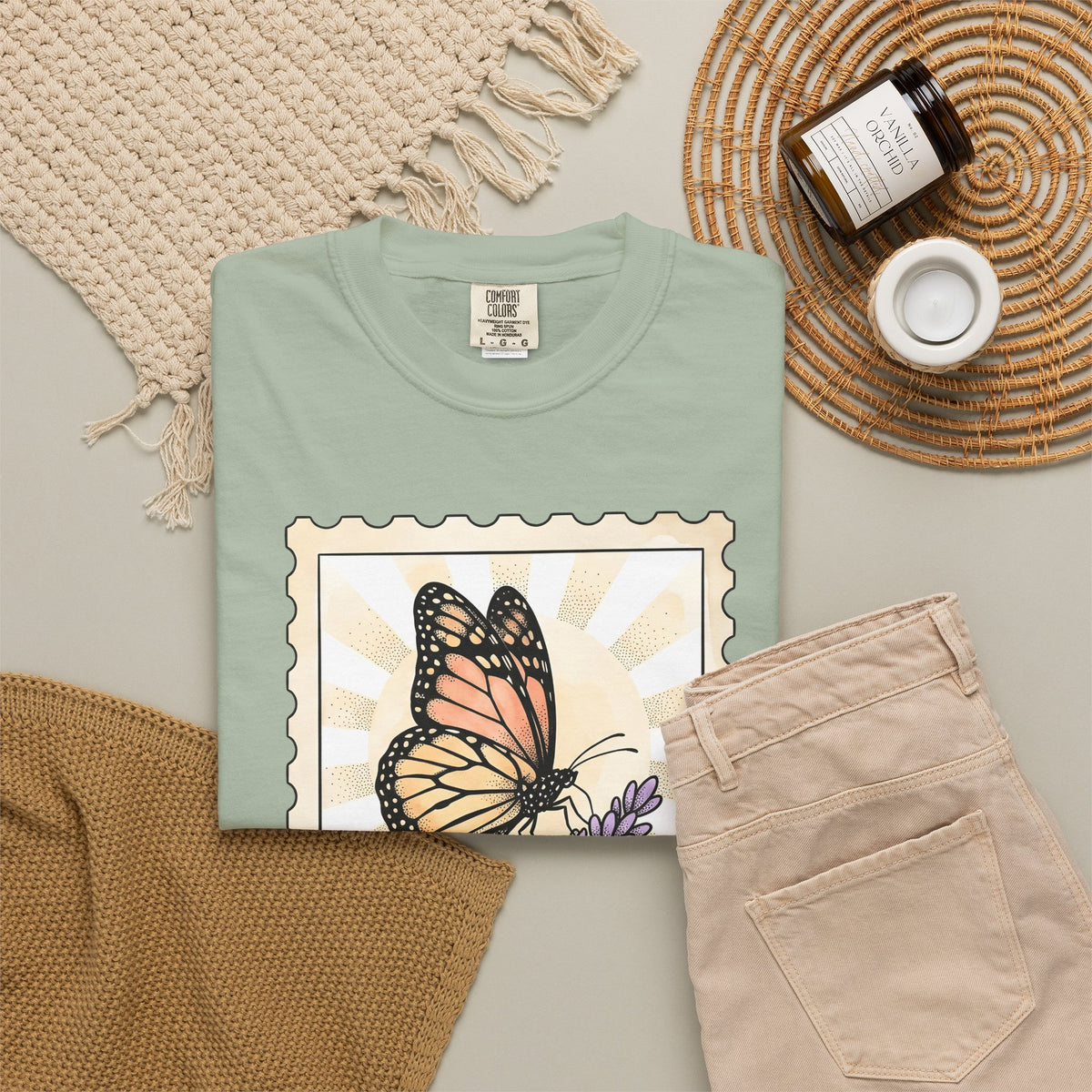 Moth Flower Butterfly Plant Gift Hippie Flower Butterfly Enthusiast Bohemian Floral Classic T-Shirt