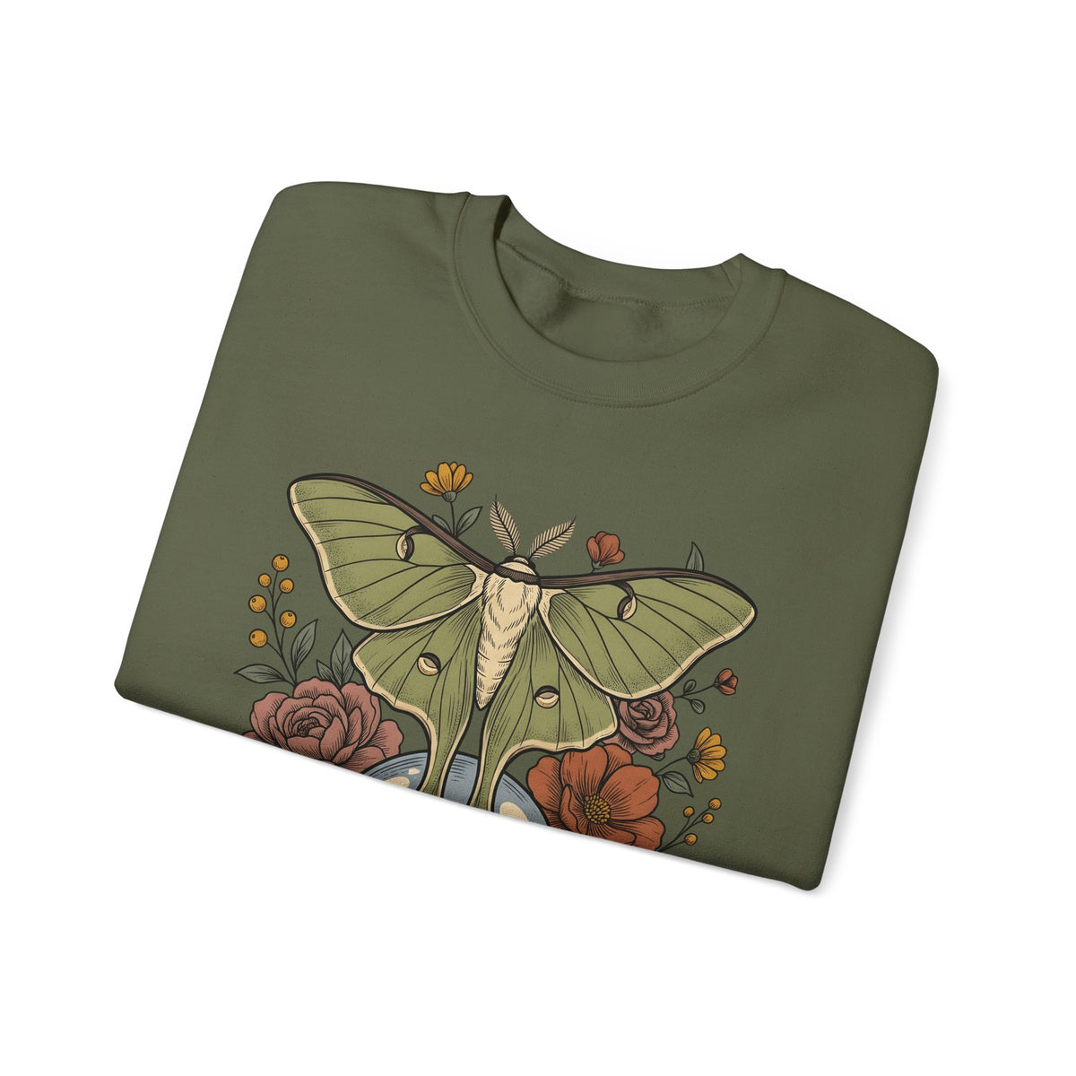 Luna Butterfly Sweatshirt Halloween Occult Gift Women Leaf Sweatshirt Butterfly Sweatshirt Horror Fan Spirit Sweatshirt Mystic Graphic Classic Magic Orb Sweatshirt