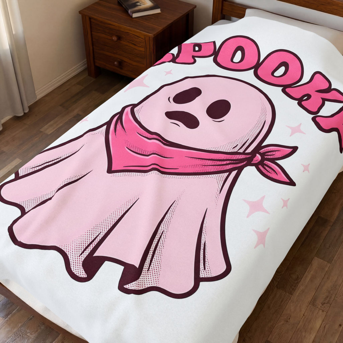 Ghost Scarf Cowgirl Season Gift Comic Scarf Rodeo Fan Cartoon Autumn Vintage Glitter Blanket