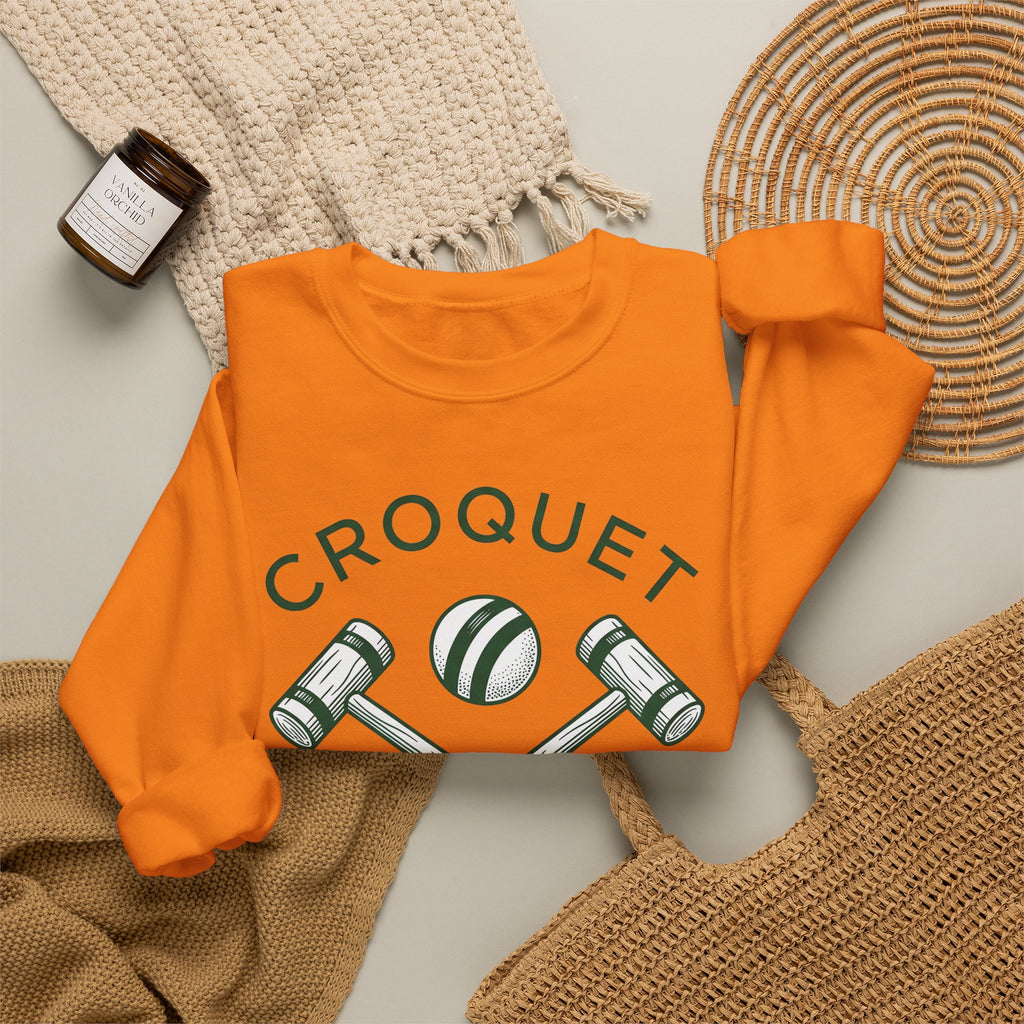 Croquet Mallets Sweatshirt Croquet Lawn Gift Women Vintage Sweatshirt Mallets Sweatshirt Croquet Fan Croquetage Sweatshirt Yard Graphic Hand Drawn Laurel
