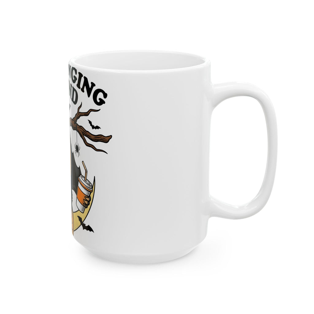 Bat Moon Mug Halloween Wildlife Gift Women Comic Mug Lunar Mug Horror Fan Cartoon Mug Animal Graphic Retro Coffee Mug Mug