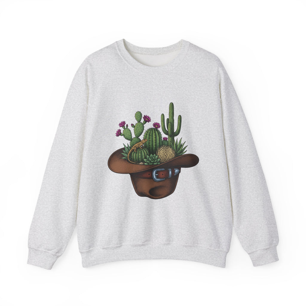 Western Hat Cactus Sweatshirt Cowgirl Cowboy Gift Women Rustic Sweatshirt Saguaro Sweatshirt Rodeo Fan Country Sweatshirt Cowboy Graphic Retro Reptile Sweatshirt