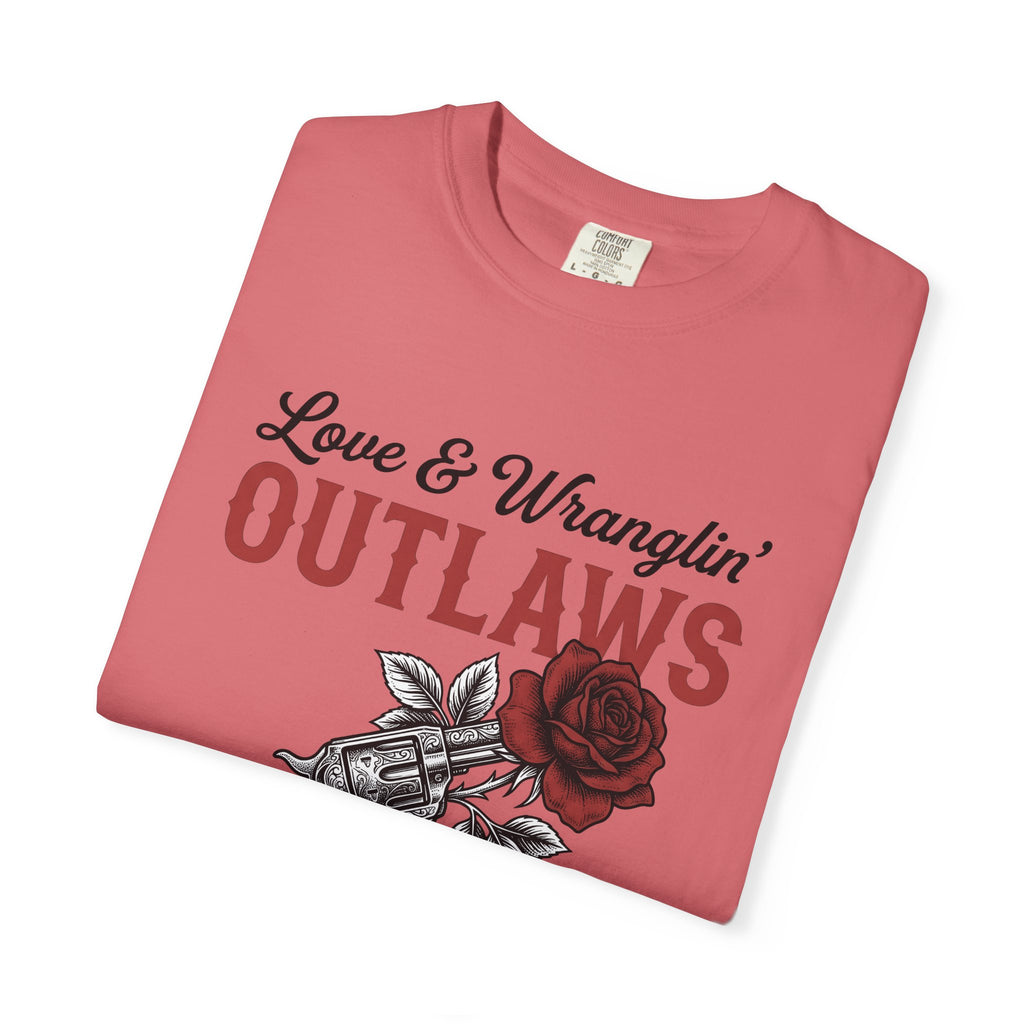 Six Shooter Rose T-Shirt St. Valentine's Day Western Wear Gift Women Antique T-Shirt Rose T-Shirt Valentine Fan Vintage T-Shirt Cowboy Graphic