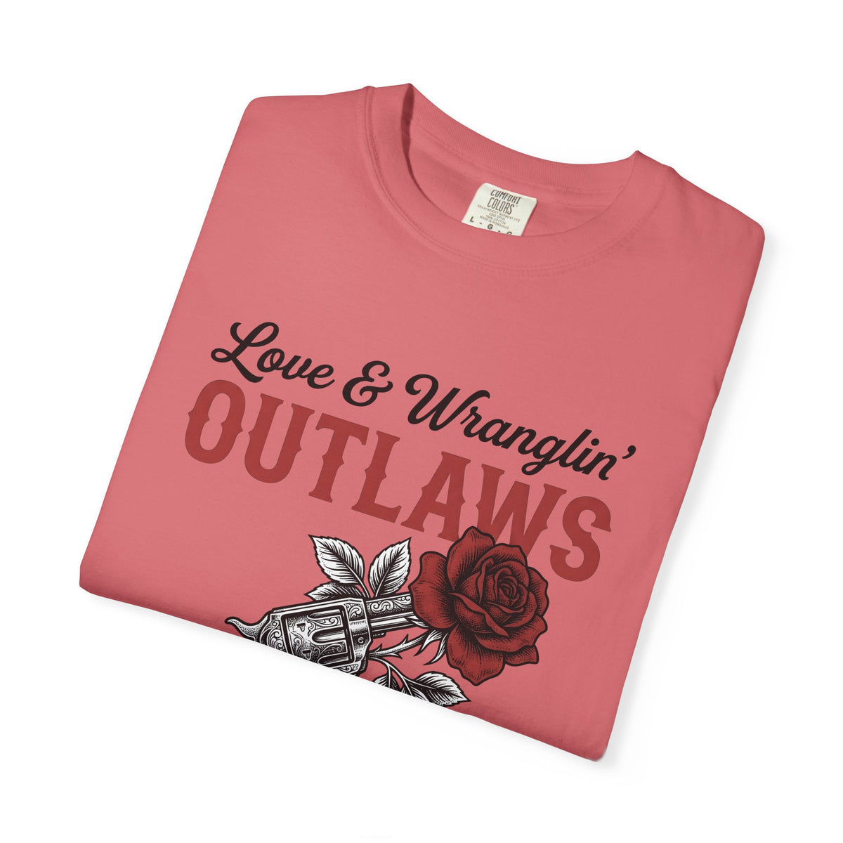 Six Shooter Rose T-Shirt St. Valentine's Day Western Wear Gift Women Antique T-Shirt Rose T-Shirt Valentine Fan Vintage T-Shirt Cowboy Graphic