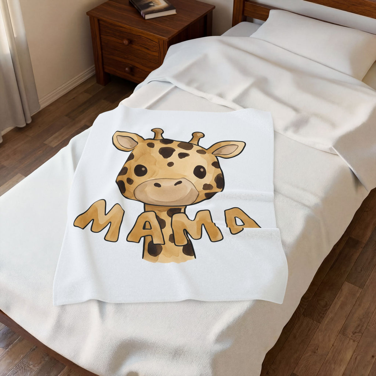 Giraffe Illustration Blanket Moms Jungle Gift Women Paint Blanket Giraffe Blanket Mom Fan Watercolor Blanket Tropical Graphic Charming Wildlife