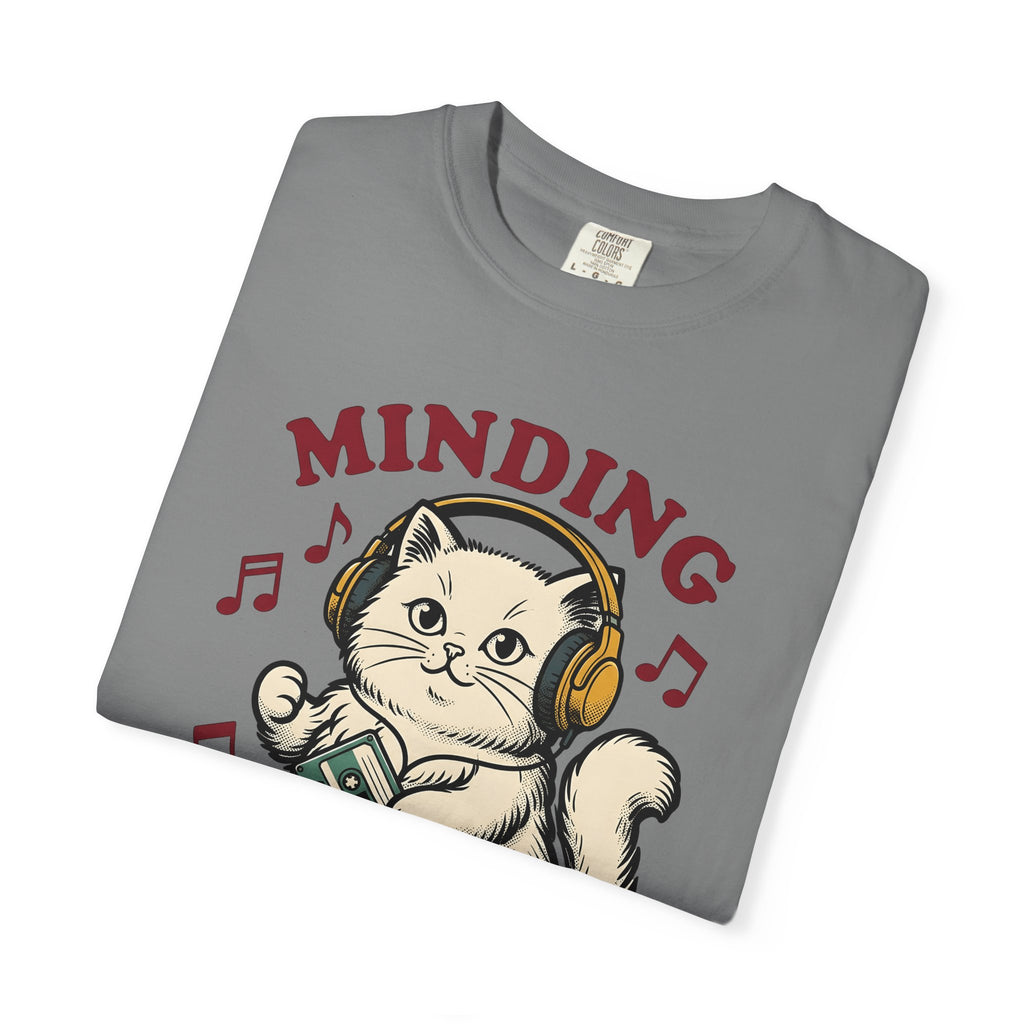 Cat Earbuds T-Shirt Cat Sound Gift Women Antique T-Shirt Headphones T-Shirt Feline Fan Earphone T-Shirt Audio Graphic Throwback Audio Cassette