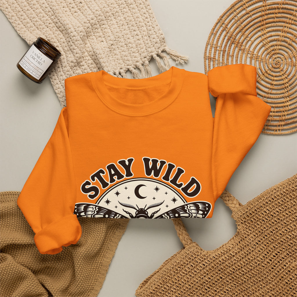 Moth Skull Sweatshirt Boho Chic Celestial Gift Women Gothic Sweatshirt Insect Sweatshirt Bohemian Fan Dark Sweatshirt Astrology Graphic Vintage Moon Sweatshirt