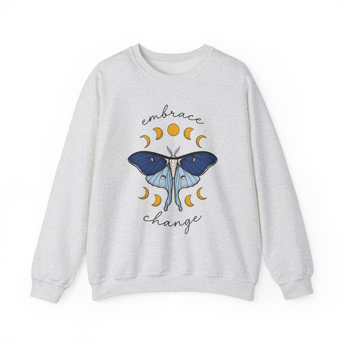 Luna Moth Sweatshirt Boho Chic Occult Gift Women Hippie Sweatshirt Actias Luna Sweatshirt Bohemian Enthusiast Psychedelic Sweatshirt Mystical Graphic Sleek