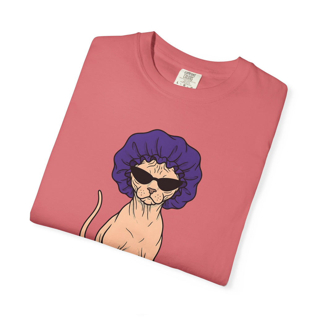 Hairless Cat T-Shirt Cat Creature Gift Women Illustration T-Shirt Sphynx T-Shirt Cat Fan Drawing T-Shirt Monster Graphic Classic Bunny Feet T-Shirt