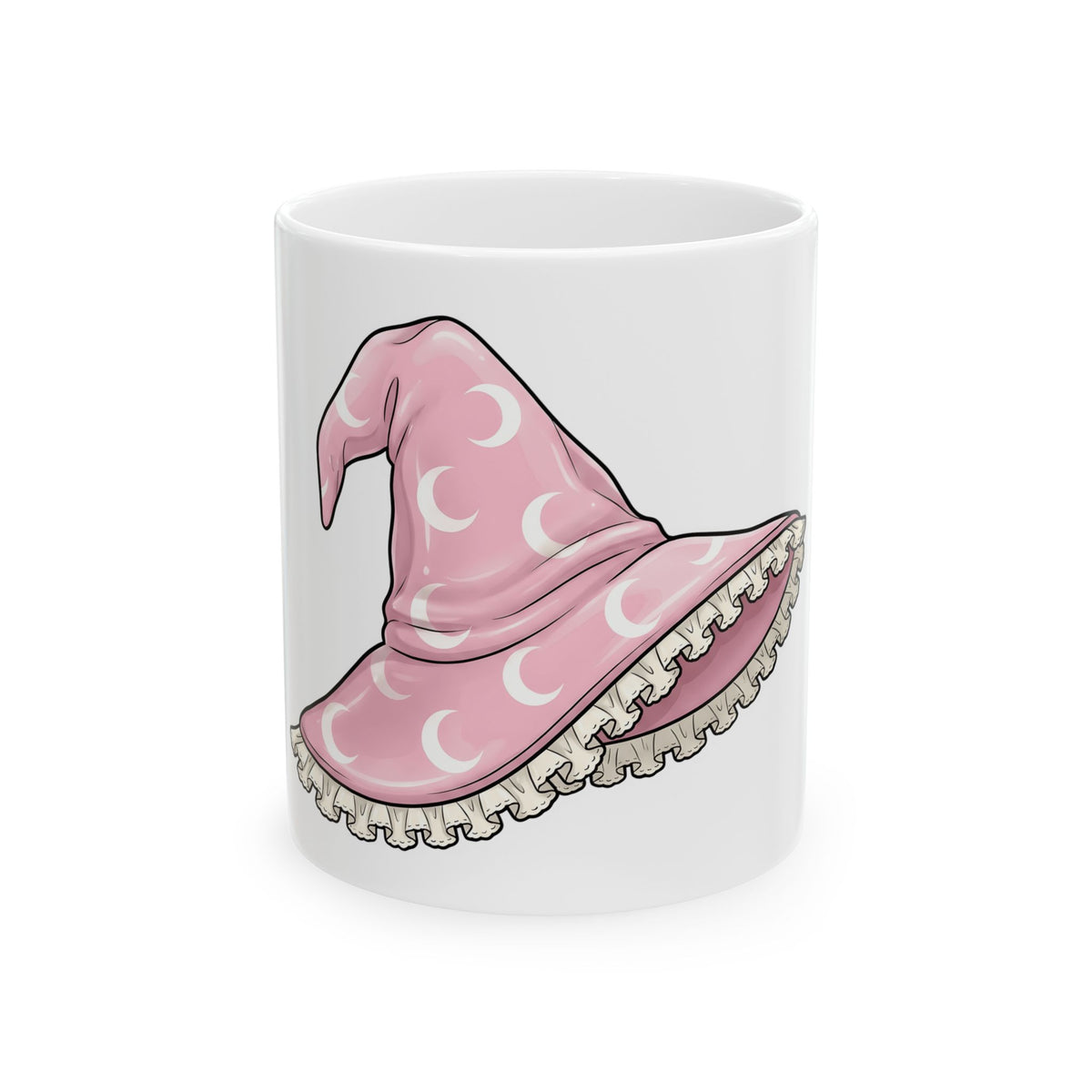 Witch Hat Halloween Witch Gift Kawaii Pointy Hat Spooky Fan Magical Cartoon Crescent Moon Mug