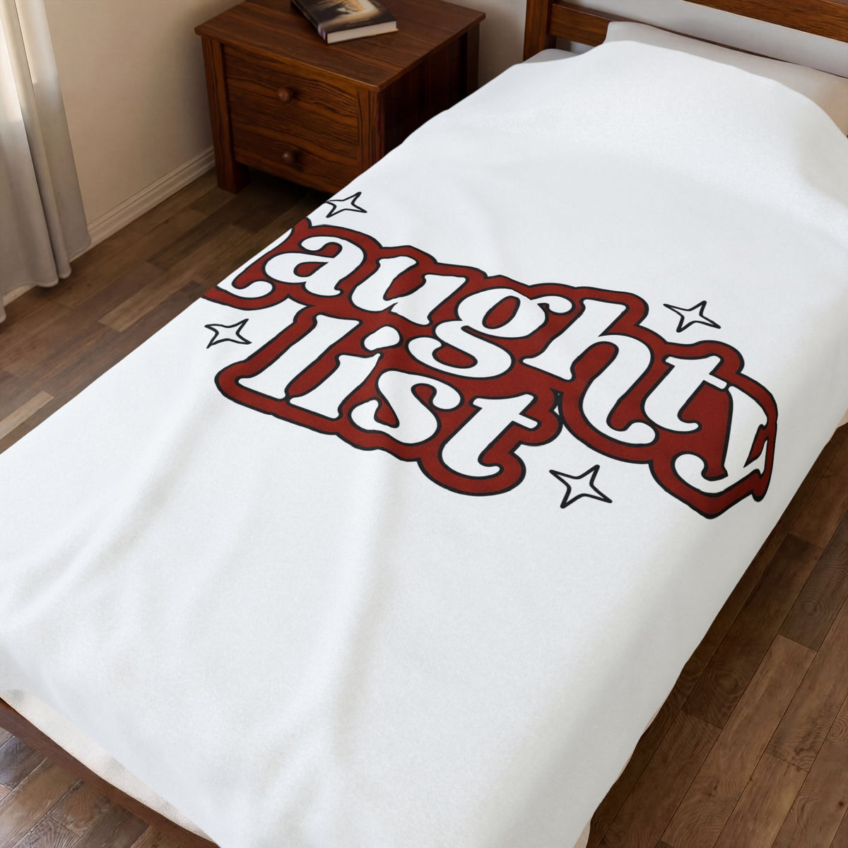 Festive Text Blanket Christmas Humor Gift Women Playful Blanket Typography Blanket Xmas Fan Funny Graphic Illustration Retro Stars Blanket