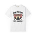 Bowling Pins Ball T-Shirt Bowling Humor Gift Women Vintage T-Shirt Bowling Ball T-Shirt Bowler Fan Distressed T-Shirt Funny Graphic Retro Heart