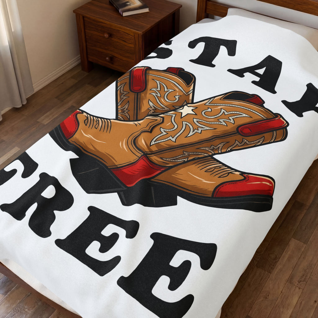 Cowboy Boots Blanket 4th Of July Country Gift Women Modern Blanket Boot Blanket Patriot Fan Western Blanket Country Graphic Classic Star Blanket