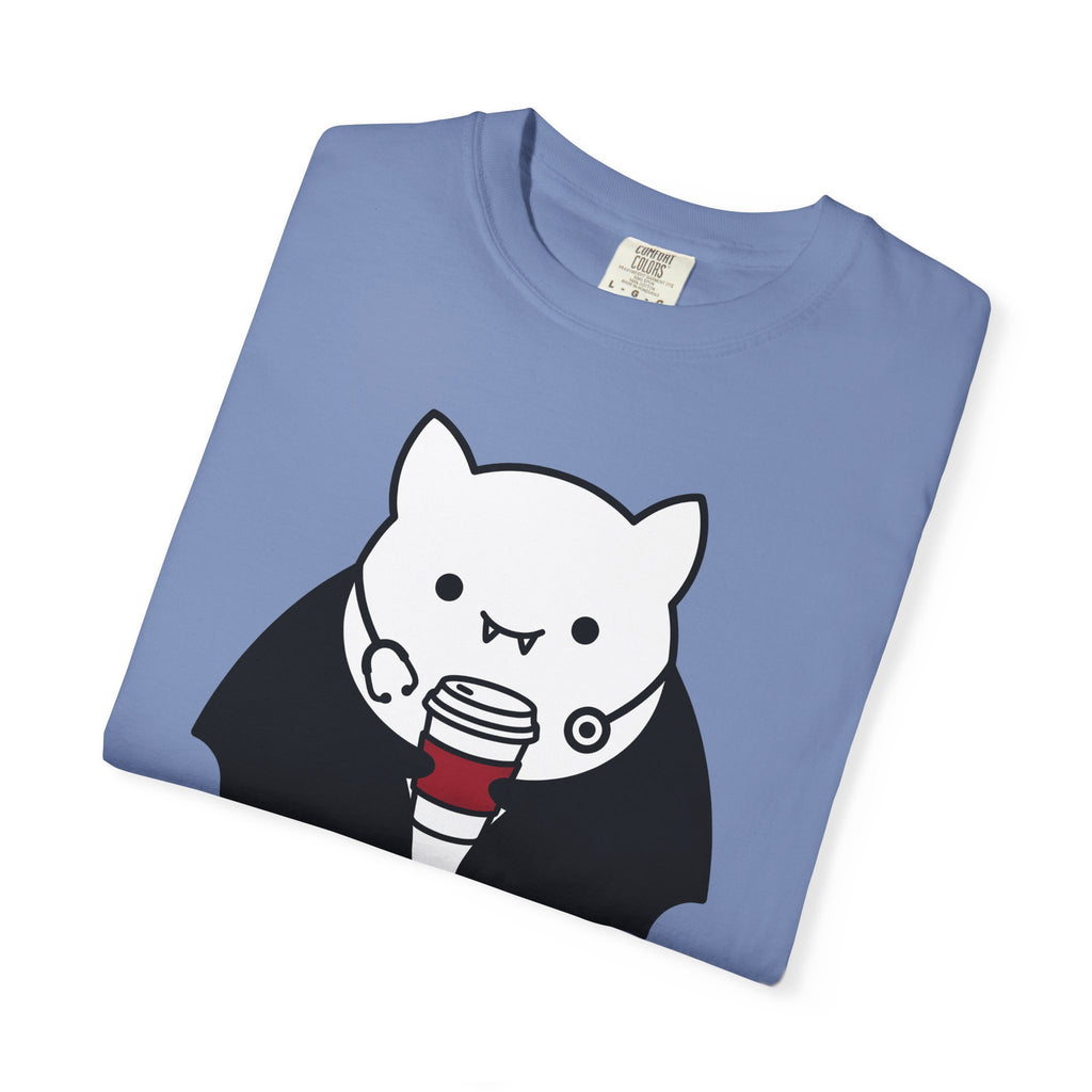 Vampire Coffee T-Shirt T-Shirt Nurses Fall Gift Women Cartoon T-Shirt Coffee Cup T-Shirt Nurse Enthusiast Comic T-Shirt Autumn Graphic Clean Nurse