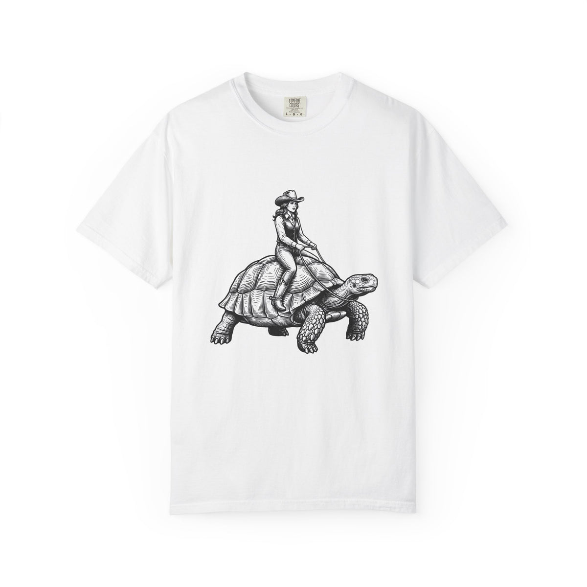 Cowgirl Riding Tortoise T-Shirt Cowgirl Western Gift Women Vintage T-Shirt Cowgirl Riding Turtle T-Shirt Rodeo Fan Retro T-Shirt Western Design