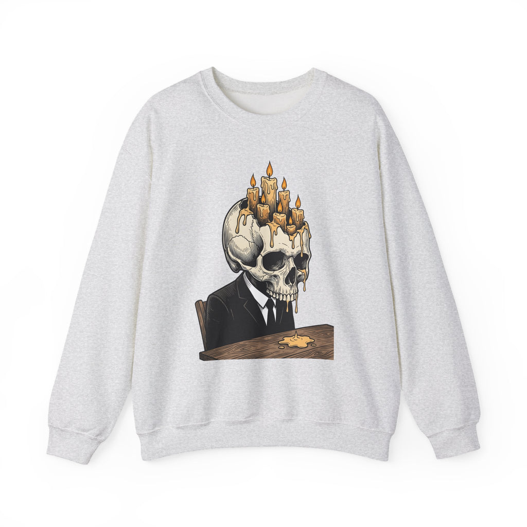 Skull Candles Sweatshirt Gothic Halloween Gift Women Gothic Sweatshirt Candle Sweatshirt Dark Fan Cthulhu Graphic Spooky Sweatshirt Vintage Wax Sweatshirt