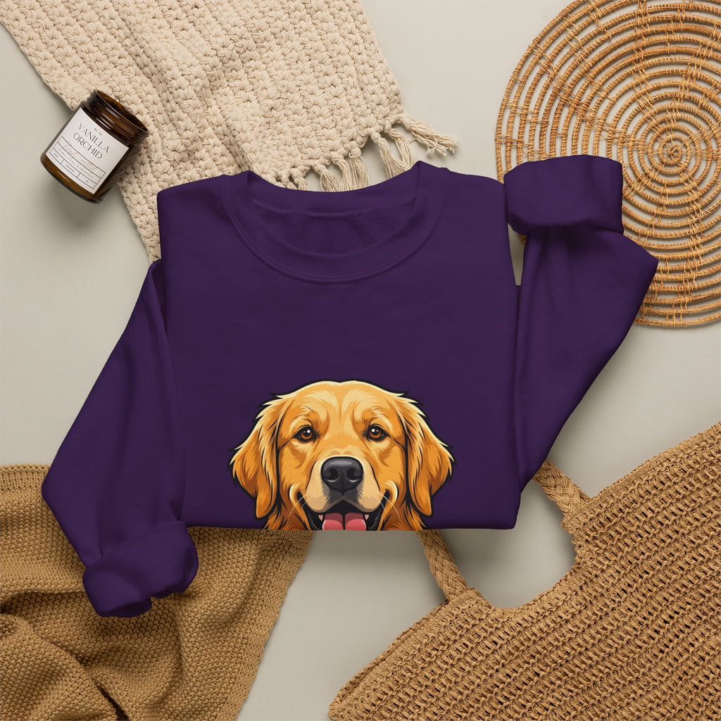 Golden Retriever Dog Pet Gift Cartoon Retriever Dog Fan Puppy Doggy Bold Fur Sweatshirt