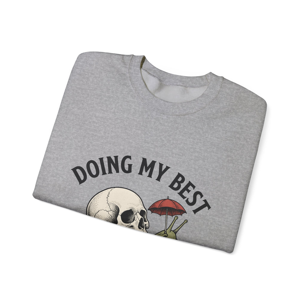 Snail Skeleton Funny Gothic Gift Retro Snail Humor Fan Vintage Dark Sketch Parasol Sweatshirt