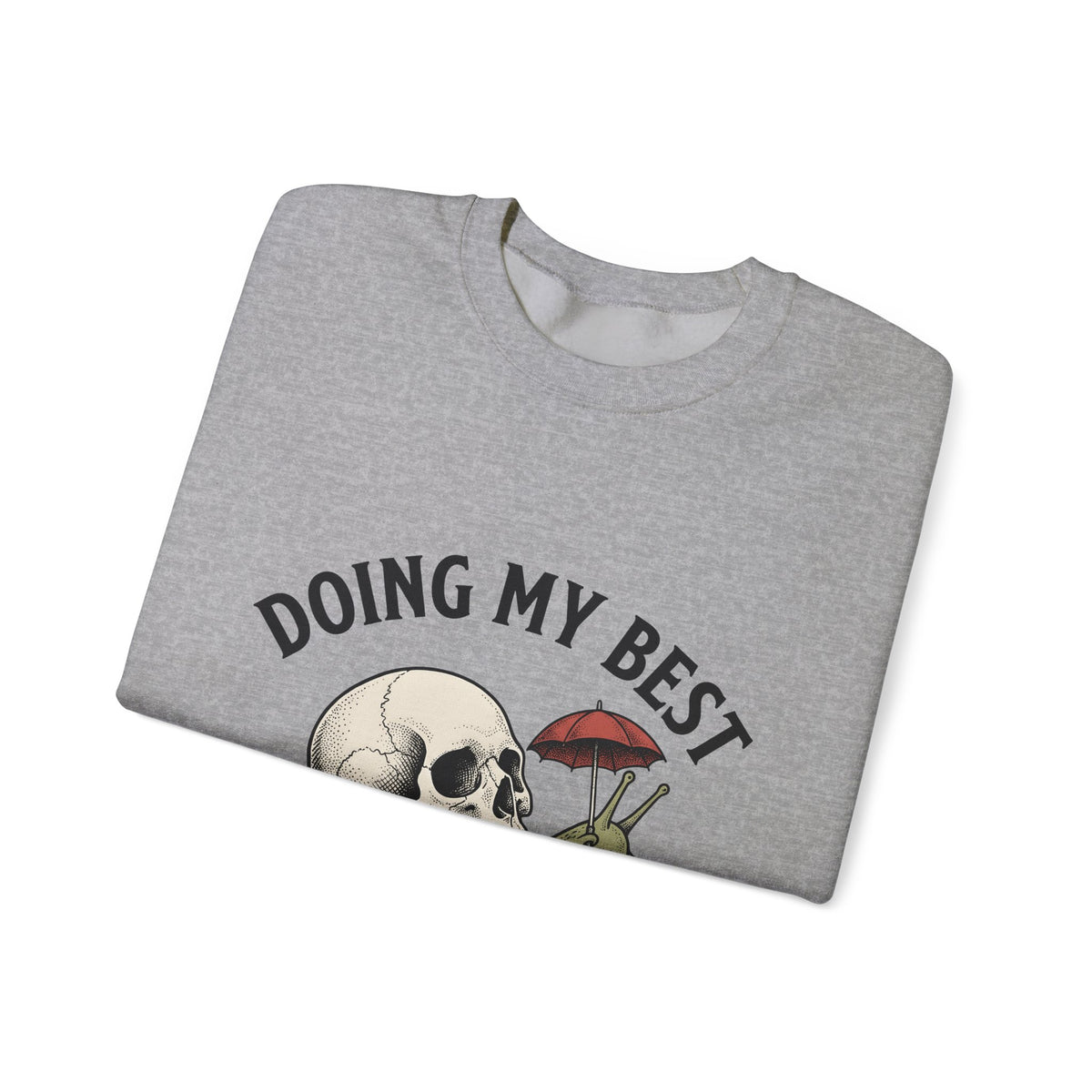 Snail Skeleton Funny Gothic Gift Retro Snail Humor Fan Vintage Dark Sketch Parasol Sweatshirt