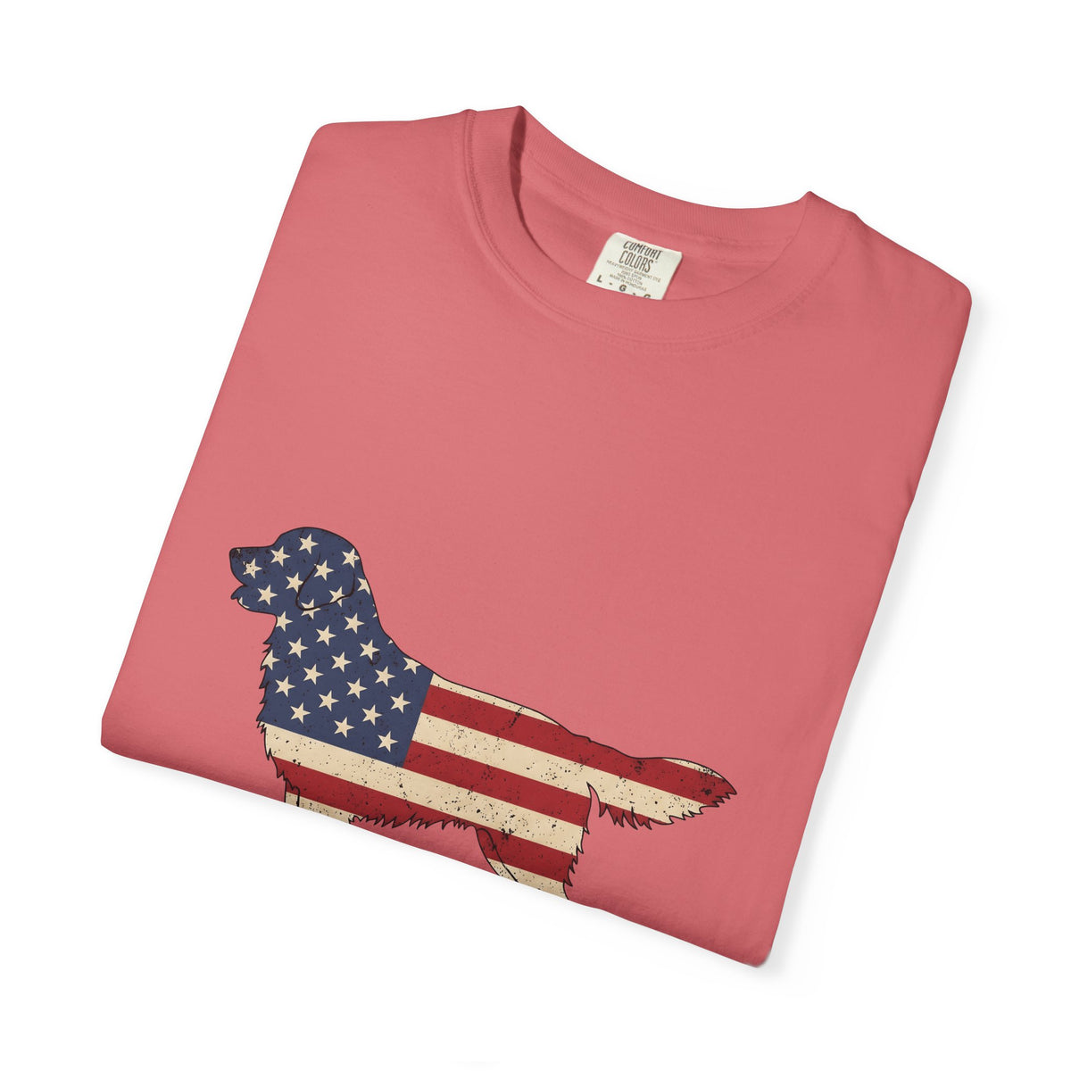 Golden Retriever America Canine Gift Sketch Retriever Patriot Fan Dog Drawing Cartoon American T-Shirt