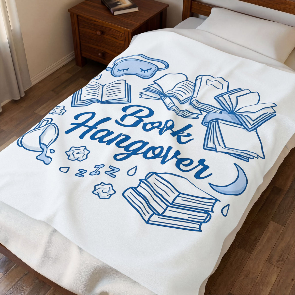 Book Stack Blanket Book Reading Gift Women Doodle Blanket Book Pile Blanket Bibliophile Fan Illustrated Graphic Bookworm Design Whimsical Sleep