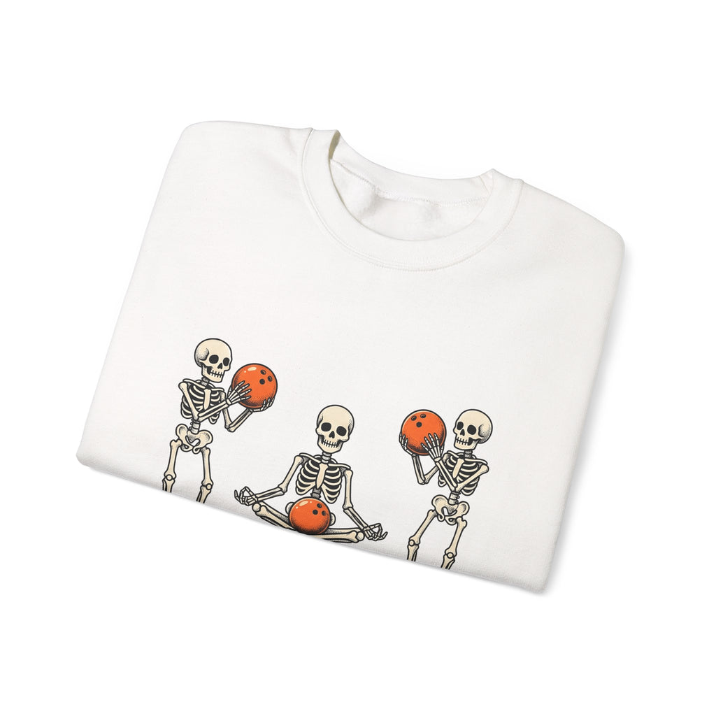 Skull Bowling Sweatshirt Bowling Satire Gift Women Caricature Sweatshirt Skull Sweatshirt Bowling Fan Cartoon Sweatshirt Satire Graphic Classic Orange Kicks