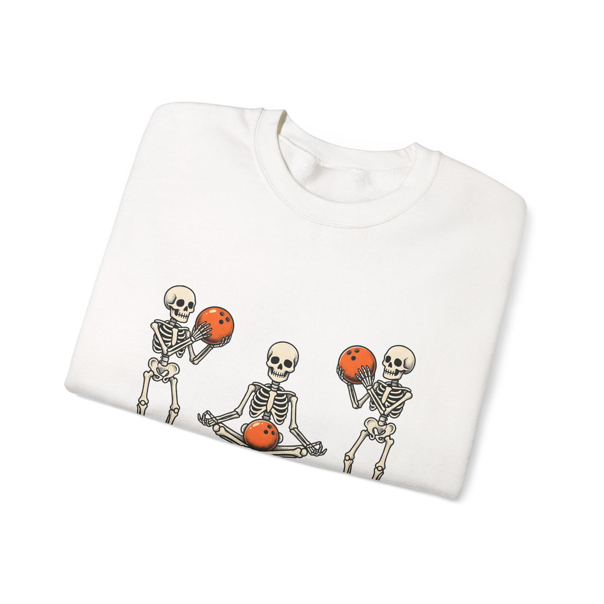 Skull Bowling Sweatshirt Bowling Satire Gift Women Caricature Sweatshirt Skull Sweatshirt Bowling Fan Cartoon Sweatshirt Satire Graphic Classic Orange Kicks