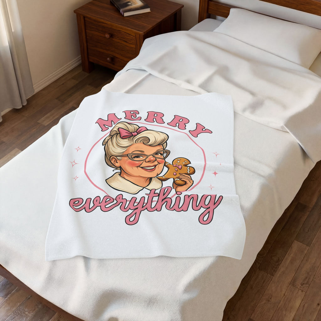 Grandma Cookie Christmas Pastry Gift Comic Cookie Christmas Fan Cartoon Bakery Vintage Blanket