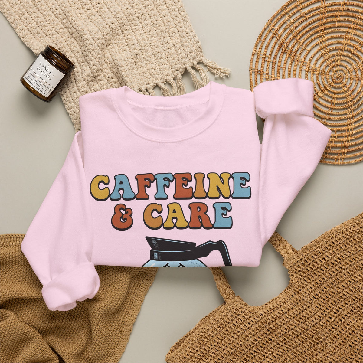 Coffee Pot Character Sweatshirt Nurses Coffee Gift Women Cartoon Sweatshirt Coffee Maker Sweatshirt Nurse Fan Cartoony Sweatshirt Caffeine Graphic Retro