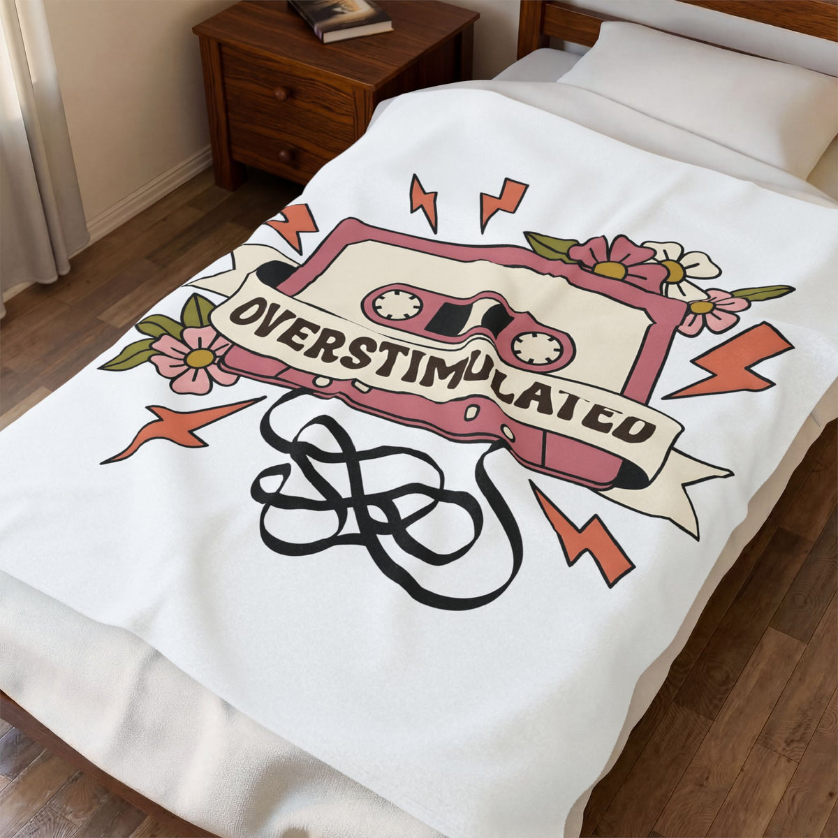 Cassette Tape Blanket Mom Music Gift Women Boho Blanket Mix Tape Blanket Mother Fan Vintage Blanket Music Graphic Retro Flowers Blanket