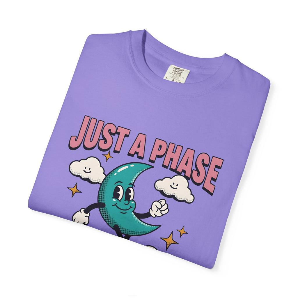 Moon Character Funny Stars Gift Hand Drawn Lunar Humor Fan Illustrated Celestial Sketch Cheerful T-Shirt