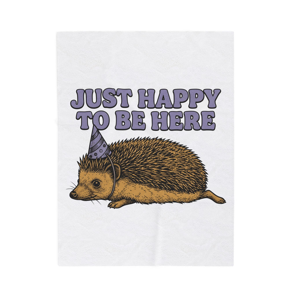 Hedgehog Birthday Hat Blanket Funny Pet Gift Women Retro Blanket Porcupine Blanket Humor Fan Vintage Blanket Animal Graphic Sketch Critter Design