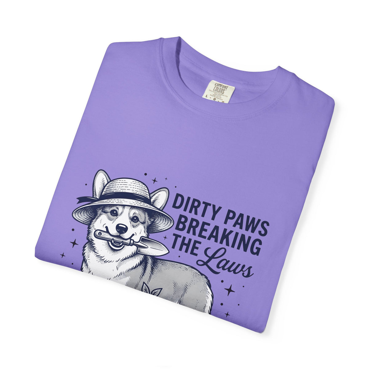 Corgi Canine T-Shirt Dog Horticulture Gift Women Old School T-Shirt Dog T-Shirt Dog Fan Puppy T-Shirt Gardening Graphic Outline Hand Shovel T-Shirt