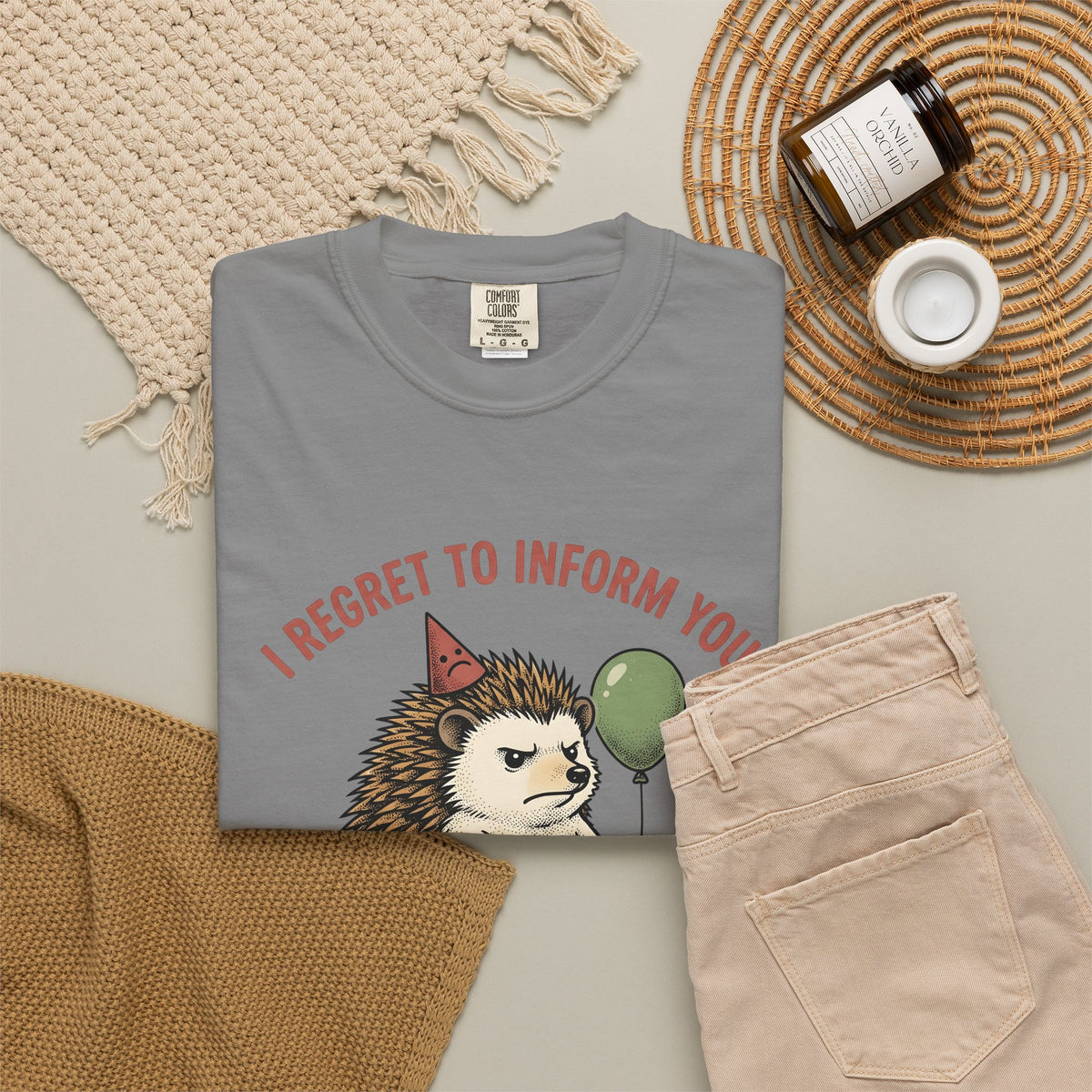 Hedgehog Art T-Shirt Funny Creatures Gift Women Whimsical T-Shirt Porcupine T-Shirt Humor Fan Cartoon T-Shirt Animal Graphic Sketch Balloon T-Shirt