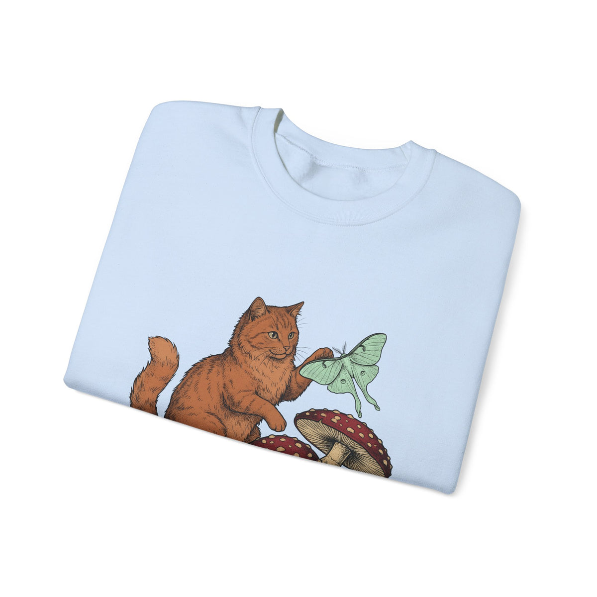 Kitty Toadstool Sweatshirt Cat Environment Gift Women Natural Sweatshirt Fungus T