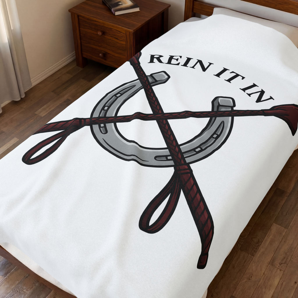 Riding Crop Horseshoe Blanket Equestrian Horse Gift Women Cartoon Blanket Horseshoe Blanket Equestrian Enthusiast Comic Blanket Equine Graphic