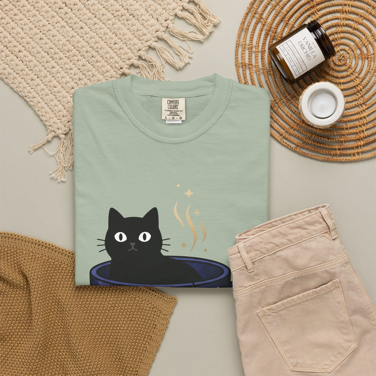 Black Feline Tea Cup T-Shirt Cat Gift Women Signs Gift Women Cute T-Shirt Cat T-Shirt T-Shirt Cat Fan Kitty T-Shirt Adorable T-Shirt Zodiac Graphic T-Shirt