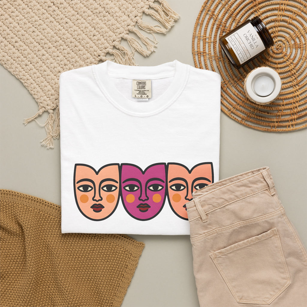 Abstract Faces T-Shirt Abstract Art Gift Women Modern T-Shirt Faces T-Shirt Art Fan Contemporary T-Shirt Artistic Graphic Minimal Bold Outlines