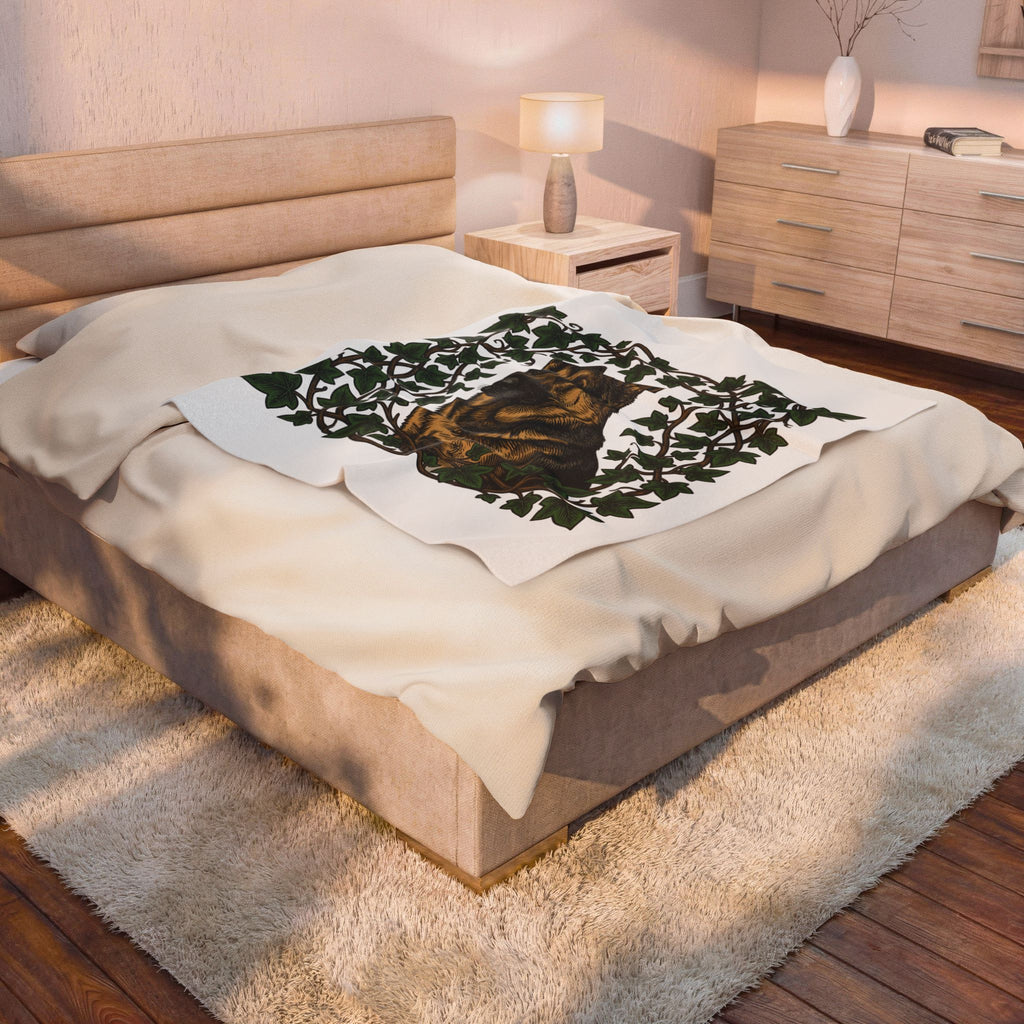 German Shepherd Dog Blanket Dog Outdoors Gift Women Realistic Blanket Alsatian Blanket Dog Fan Shepherd Graphic Blanket Retro Vine Blanket