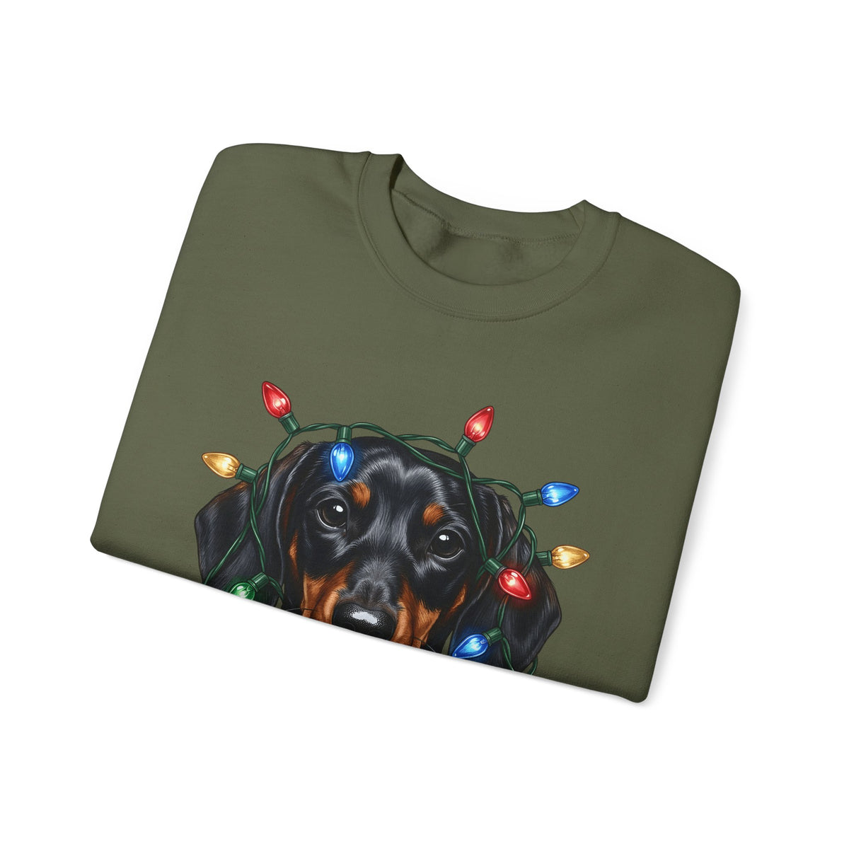 Dachshund Dog Sweatshirt Dog Holiday Gift Women Realistic Sweatshirt Wiener Dog Sweatshirt Dog Fan Photorealistic Sweatshirt Christmas Graphic Hand Drawn