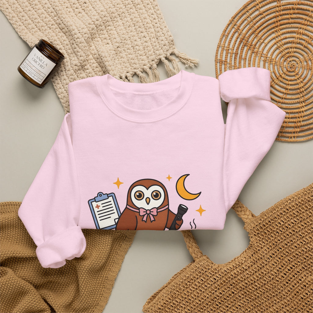 Owl Nurses Espresso Gift Comic Owl Sweatshirt