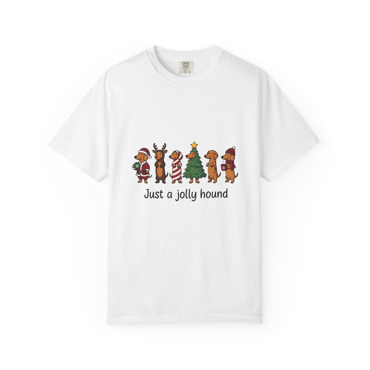 Dachshund Puppy T-Shirt Christmas Pet Gift Women Comic T-Shirt Wiener Dog T-Shirt Xmas Fan Cartoon T-Shirt Animal Graphic Sketch Festive Outfit