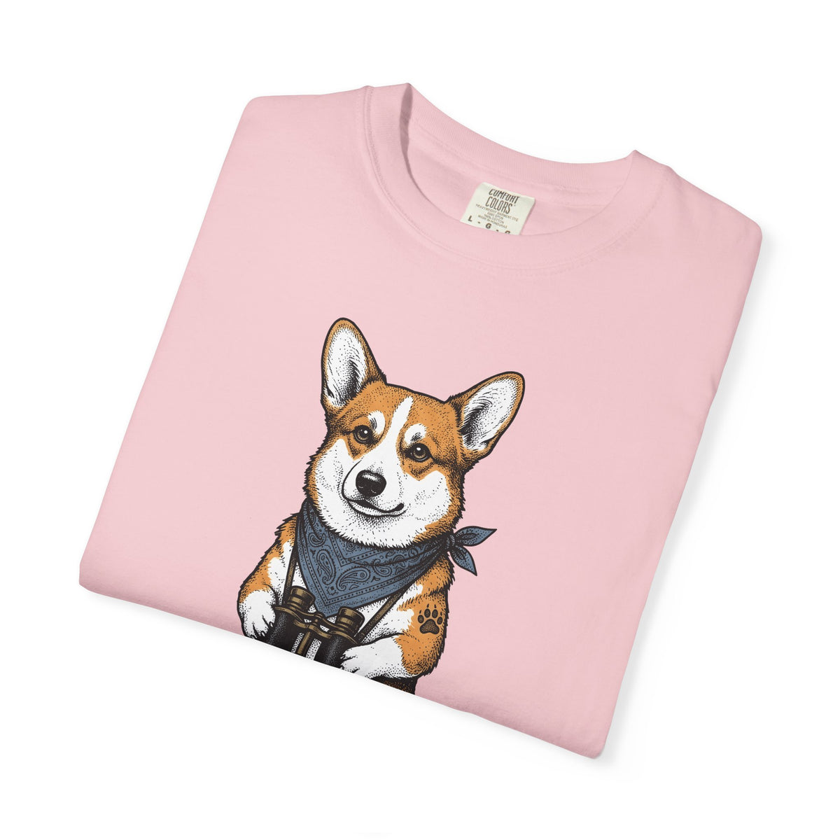Corgi Puppy T-Shirt Dog Pets Gift Women Sketch T-Shirt Puppy T-Shirt Dog Fan Pup Drawing Pet Graphic Retro Spyglass T-Shirt