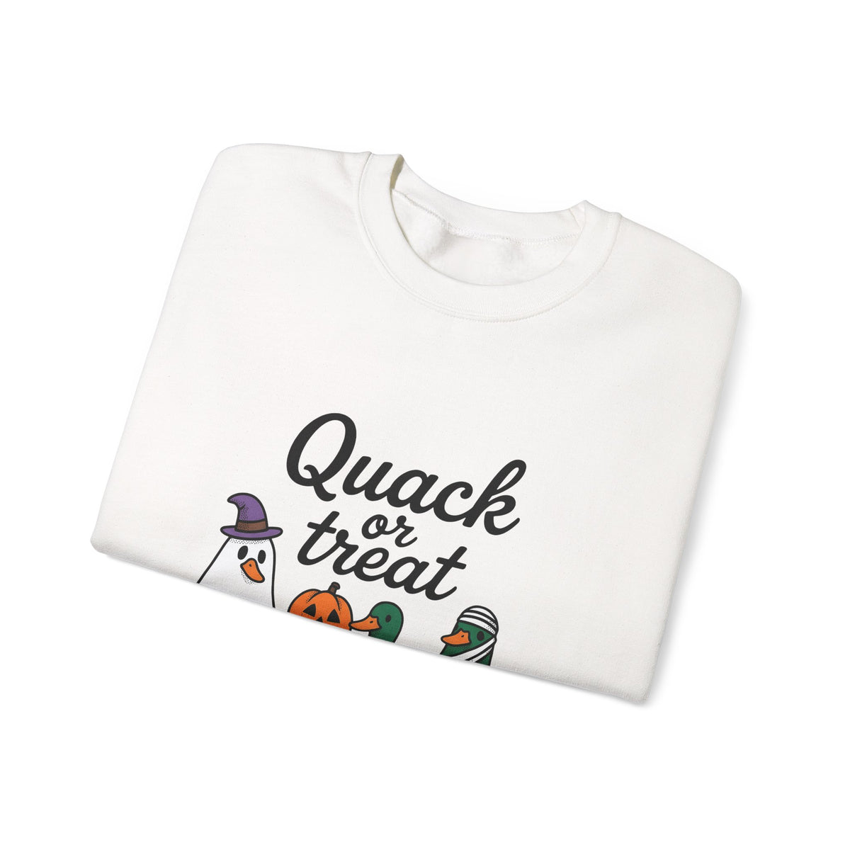 Duck Attire Sweatshirt Halloween Pets Gift Women Animated Sweatshirt Duckling Sweatshirt Spooky Fan Cartoon Sweatshirt Animal Graphic Hand Drawn Jack O Lantern