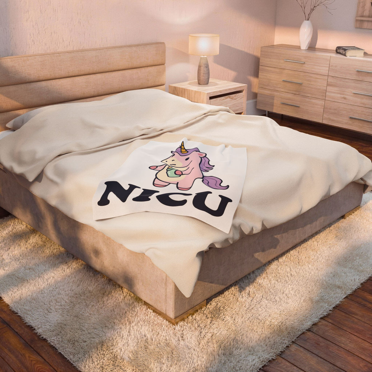 Baby Unicorn Blanket NICU Nurse Clinic Gift Women Adorable Blanket Unicorn Blanket Nurse Practitioner Enthusiast Cute Blanket Medical Graphic