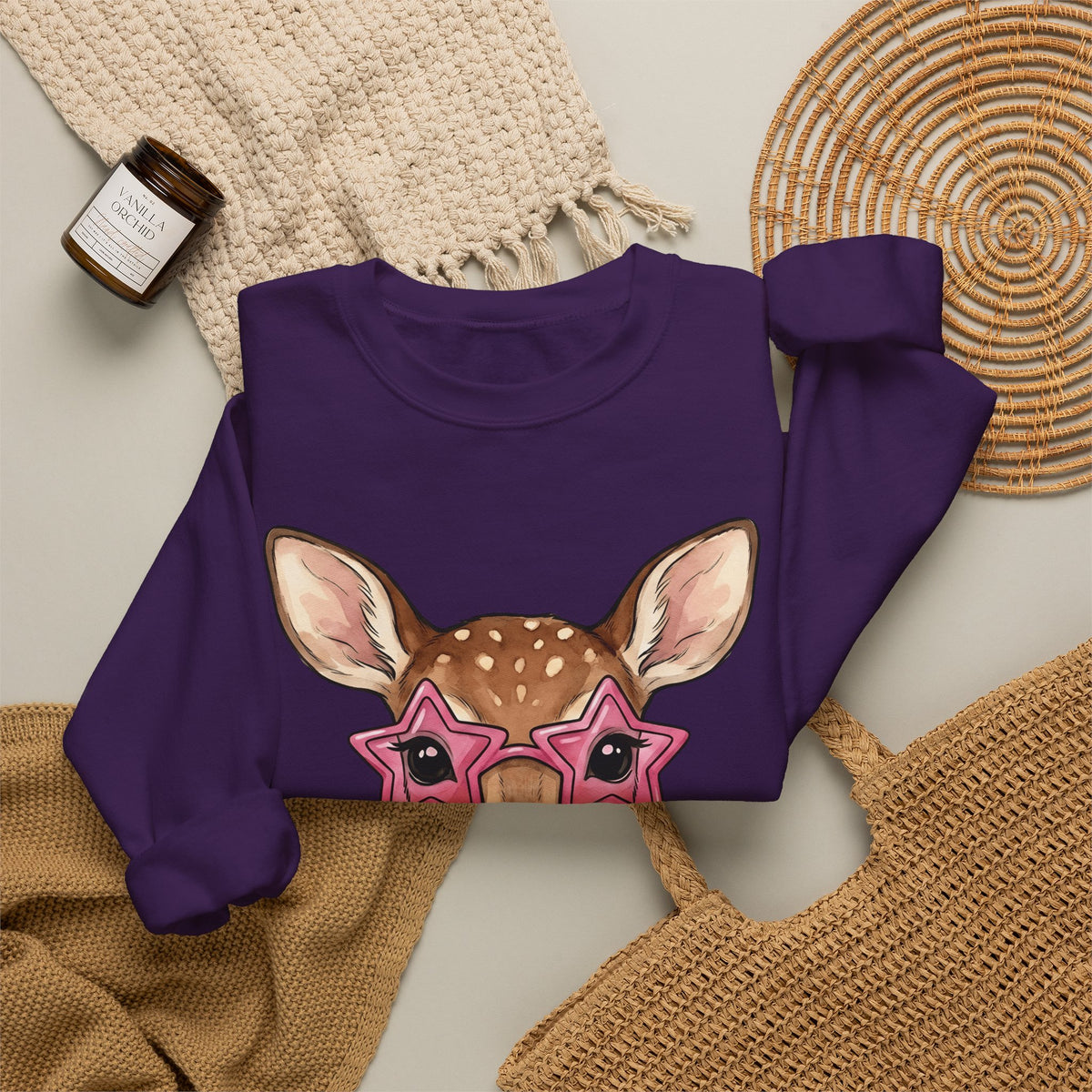 Buck Sweatshirt Moms Creature Gift Women Ink Sweatshirt Deer Sweatshirt Mother Fan Tattoo Sweatshirt Beast Graphic Fantasy Petals Sweatshirt