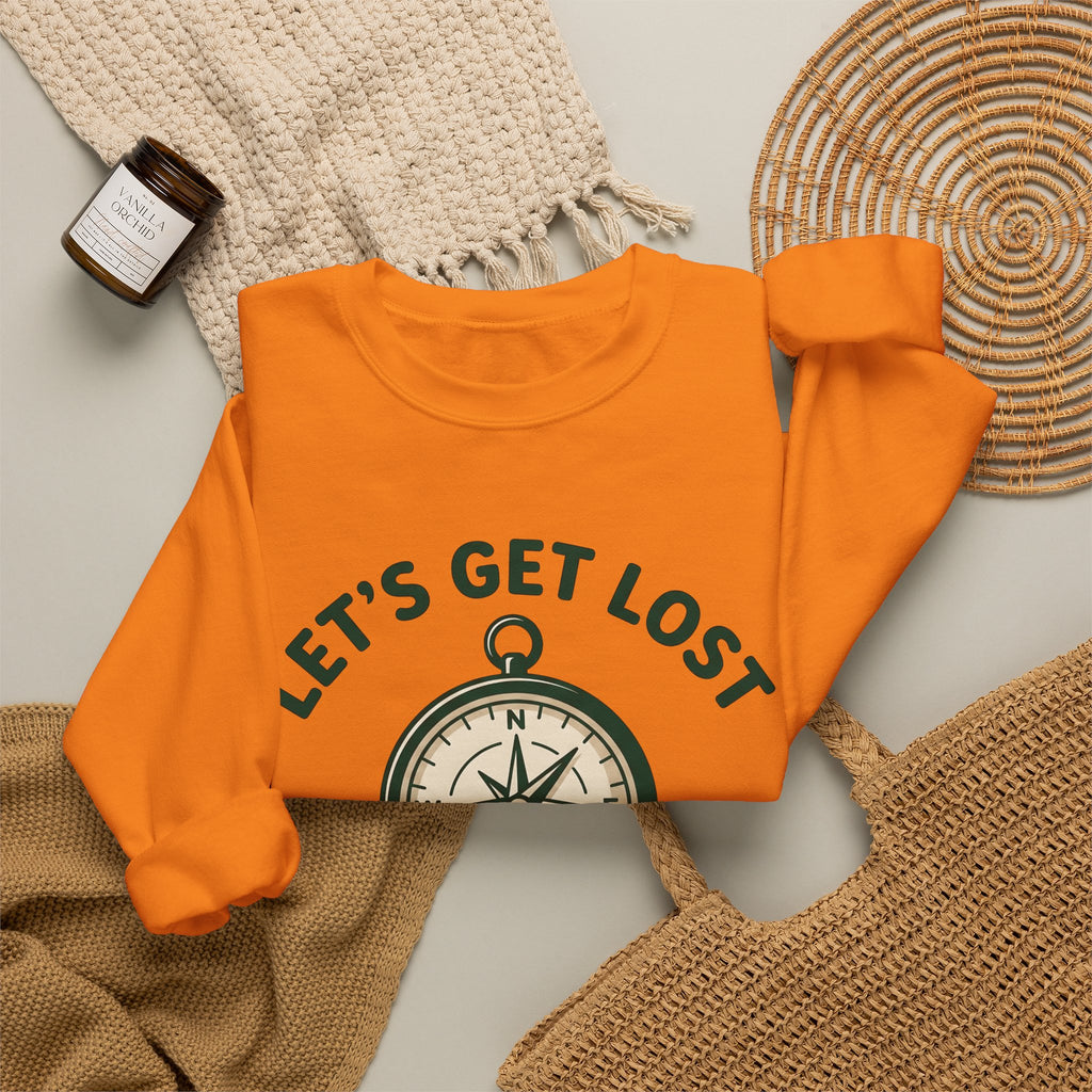 Compass Image Sweatshirt Hiking Outdoors Gift Women Hand Drawn Sweatshirt Navigation Sweatshirt Trekker Enthusiast Illustrated Sweatshirt Nature Graphic Clean